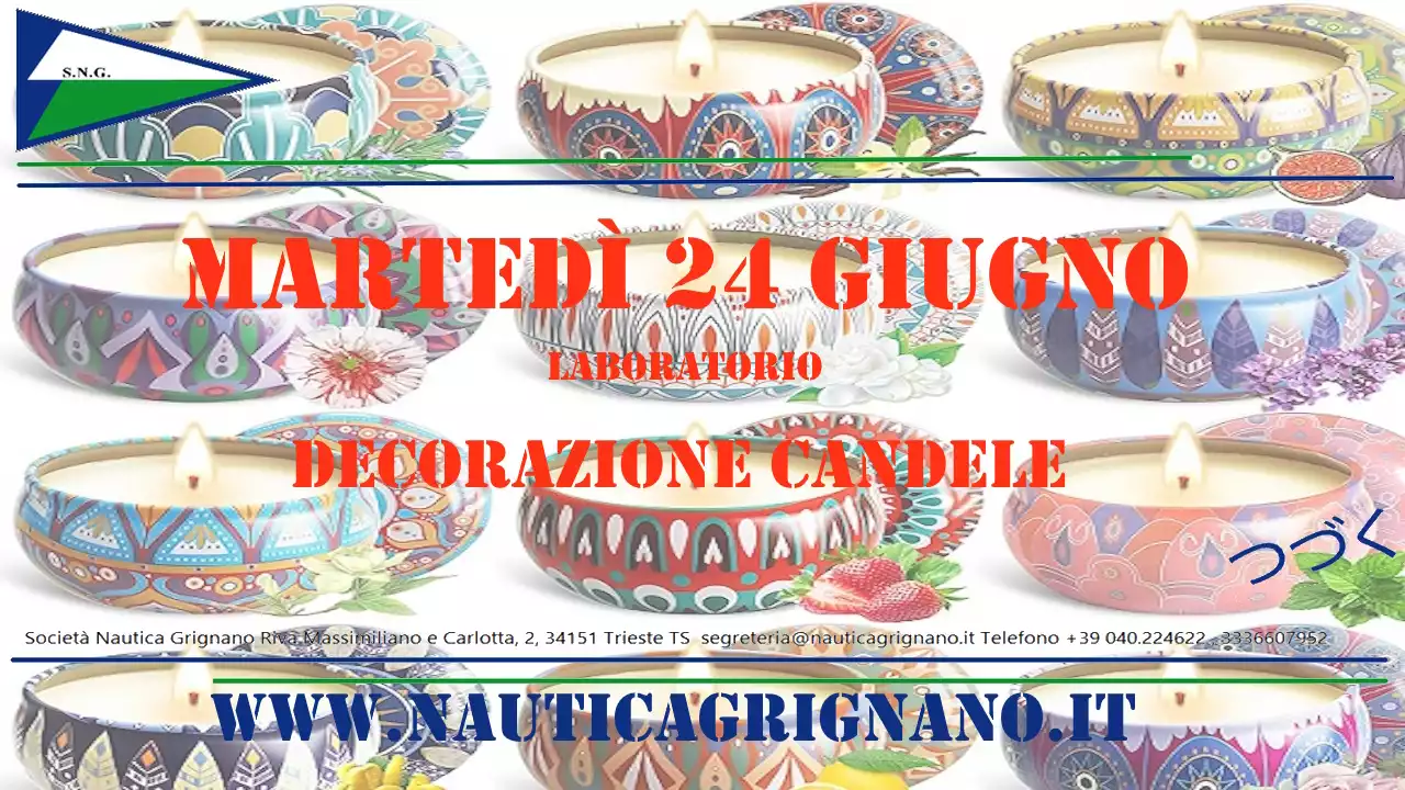 martedì 24 giugno, laboratorio decorazione candele