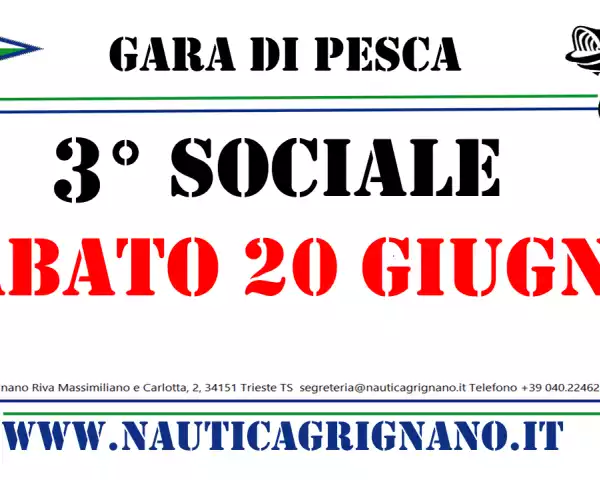 Sabato 20 Giugno 2026, Gara di pesca 3° Sociale 2026
